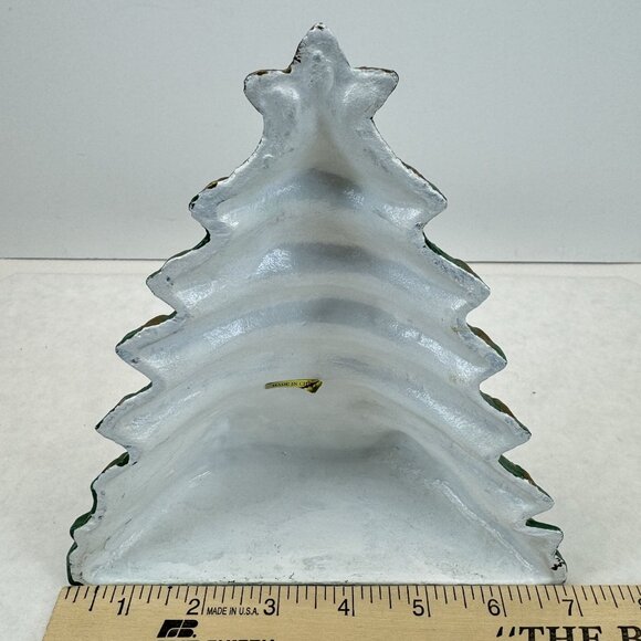Vintage Lillian Vernon Christmas Tree Doorstop #751C Cast Iron Painted Toys 7.5" - Picture 10 of 14